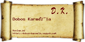 Dobos Karméla névjegykártya